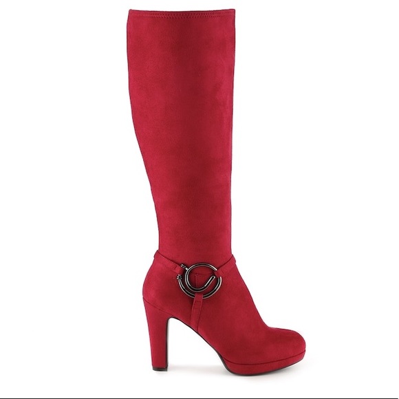 Impo Shoes - •IMPO• Burgundy Red Tall Platform Boots